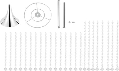 10 Pack 21.9"/55.6cm Tall Crystal Beaded Flower Stands, Metal Wedding Centerpiece Vases for Table/Aisle Decor - Reusable Event Centerpieces for Home, Party, Hotel (Silver)