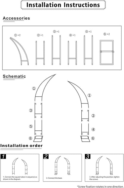 2pcs Large Wedding Arch with Base Flower Stand Arch Bracket Stand Backdrop Stand for Wedding Party Elegant Decorations & Garden Climbing Plants Vines,8.2&6.9 FT-White
