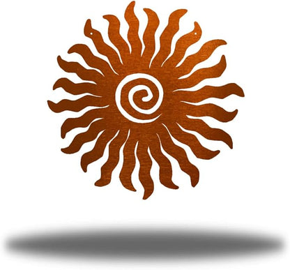 Riverside Designs Sunburst Metal Wall Art Steel Outdoor Decor - Heavy-Duty and Waterproof - Made in USA (36", Copper)