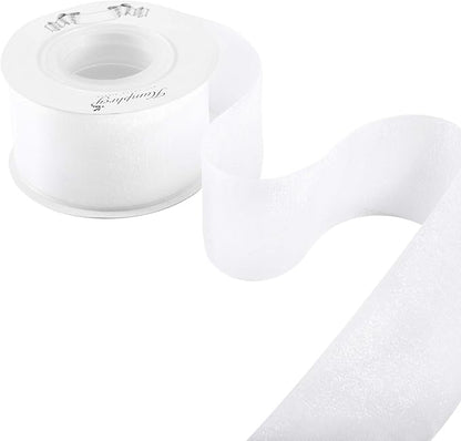 Humphrey's Craft 1-1/2 Inch White Shimmer Sheer Organza Ribbon - 25 Yards White Crafts Gift Wrapping Wedding Bouquet Baby Shower Decoration Christmas Tree Wreaths.