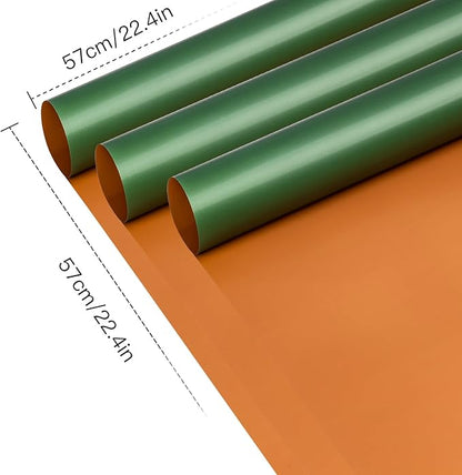 WRAPAHOLIC 20 Sheets Flower Wrapping Paper - 22.4 x 22.4 inch Dark Green Color Water-Resistant Floral Bouquet Wrapping Paper, Florist Supplies Packaging for Wedding Birthday Gift DIY
