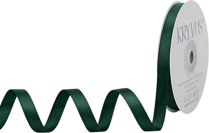 Hunter Green Satin Ribbon, Double Faced 3/8 Inch X 25 Yards Hunter Green Ribbon, Premium Satin Ribbon for Gift Wrapping, Crafts, Hair Bow Making, Sewing, Flower Bouquet, Wedding Party Decor