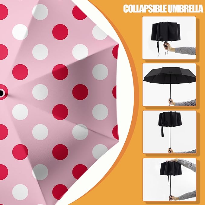 Small Compact Travel Automatic Folding Umbrella for Women, Portable Lightweight, Rain, Wind, UV Sun Shade