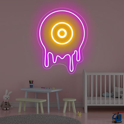 Melting Vinyl Record Led Neon Sign, Music Wall Décor, 90s theme party decoration, Vinyl record led-neon wall neon decor, Custom neon sign for Bedroom Home Bar Birthday Party Wedding Wall-Pink