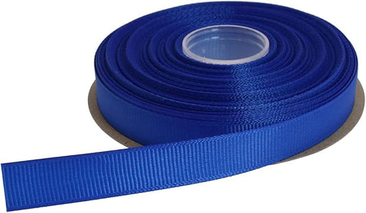 Solid Grosgrain Ribbon 25 Yard Each Roll 100% Polyester Woven Edge (1/2", Royal Blue)