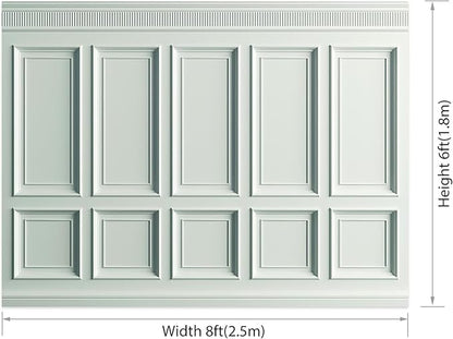 AOFOTO Vintage Room Inside Backdrop Classic French Frame Light Green Walls Photo Background for Wedding Bridal Shower Party Banner Home Headboard Decor Wall Photo Studio Booth Props 8x6ft
