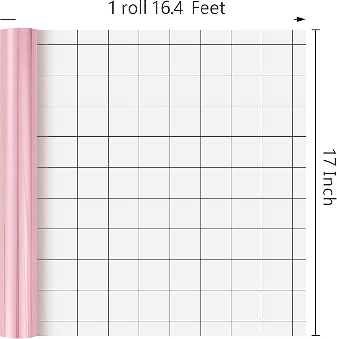 Merture Pink Wrapping Paper Roll - 17 In X 16.4 Ft(23.3 sq.ft.) Metallic Pink Solid Color Gift Wrap with Grid Cutting Lines for Valentines Day, Mothers Day, Wedding, Baby Shower, Birthday, Christmas
