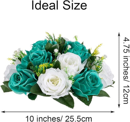 Flower Centerpieces for Wedding Tables: Wedding Table Decorations Teal & White Flower Balls Centerpieces for Engagement Cerebration Party Center Pieces 10 Packs