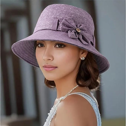 Glamorstar Cloche Hats for Women Vintage Bowler Hat Floral Fedora Bucket Hats