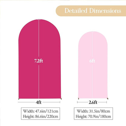 Pink Arch Backdrop Cover Set of 2 Hot Pink Arch Cover 7.2 and 6ft Wedding Arch Cover Stretchy Backdrop Bridal Baby Shower Birthday Party Arches Stand Covers Spandex