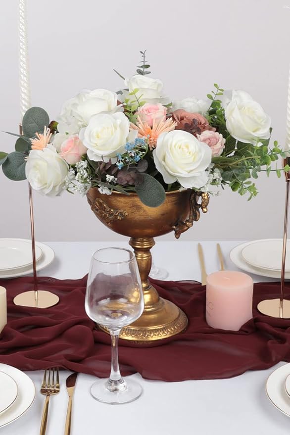 12pcs Roses Artificial Flowers Ivory Silk Roses with Long Stems Fake Flowers for Wedding Bouquet Centerpices Decorations Party Bridal Baby Shower Home Decor