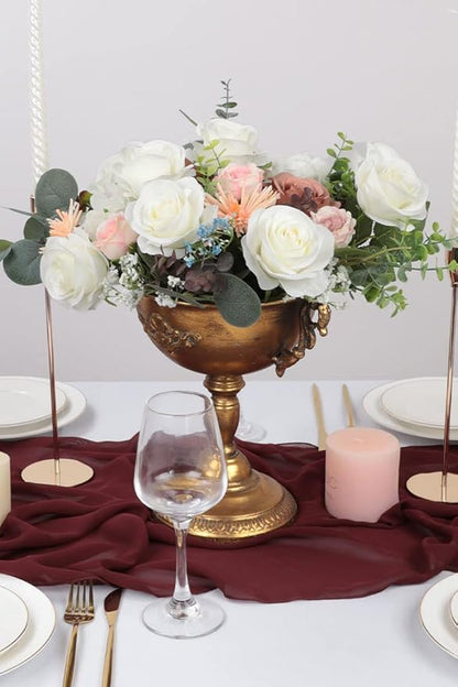 12pcs Roses Artificial Flowers Ivory Silk Roses with Long Stems Fake Flowers for Wedding Bouquet Centerpices Decorations Party Bridal Baby Shower Home Decor