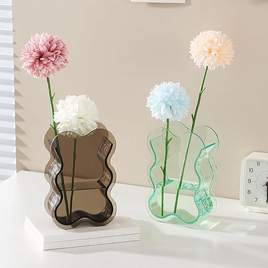 Modern Acrylic Flower Vases for Hydroponic Plant Clear Home Decors Creative Table Centerpieces Safe for Kids and Pet