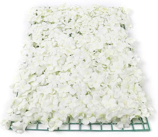 20Pcs 16"x 24" Artificial Flower Wall Panels,Flower Wall Mat Silk Flower Panels for Outdoor Garden Backyard Fence Fence Privacy Screen and Indoor Wall Decor (20Pcs White)