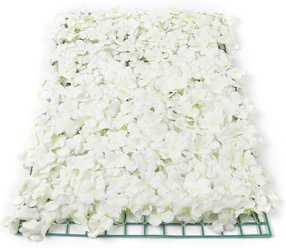 10Pcs 16"x 24" Artificial Flower Wall Panels,Flower Wall Mat Silk Flower Panels for Outdoor Garden Backyard Fence Fence Privacy Screen and Indoor Wall Decor (10Pcs White)