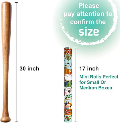 MAYPLUSS Christmas Metallic Foil Shine Gift Wrapping Paper - 17 Inch X 33 Feet - Cute Polar Bear on Scooter, Snowman, Candy Cane and Deer Pattern Gift Wrap Present Paper Roll for Winter, Holiday
