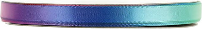 MEEDEE Rainbow Ribbon 3/8 inch Rainbow Thin Ribbon Color Satin Ribbons for Crafts Gift Ribbons for Gift Wrapping Birthday Party Pride Party Wedding Decorating - 50 Yards