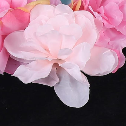 12pcs Simulated Flower Wall Decoration, 23.6x15.74in F-Lower W-All Panel for F-Lower W-All Backdrop, Flower Wall Decorative Background, Fine Grid, Multi-Tiered Petals, Photography Props