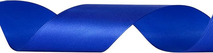 LIYAXI 1-1/2 Inches 50 Yards Blue Satin Ribbon, Solid Fabric Ribbon Roll for Flower Bouquets, Gift Wrapping, Wedding, Handmade Crafts