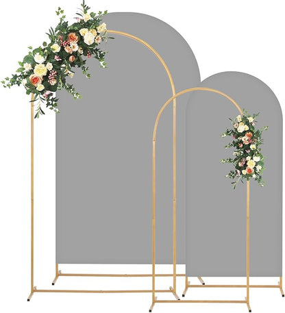 Metal Arch Backdrop Stand and Cover Set, 8FT, 6.6FT Party Backdrop, Easy to Assemble, Backdrop Stand for Parties, Birthday, Baby Shower