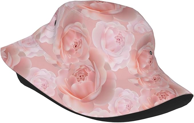 Rose Bucket Hat Womens Fisherman Hat Flower Sun Hats Cute Caps Rose Flower Hats for Women Outdoor