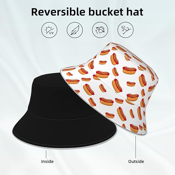 Bucket Hat for Women Men, Summer Print Hat Travel Packable Sun Cap Outdoor Hat for Women and Men