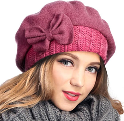 VECRY Women's 100% Wool Bucket Hat Felt Cloche Beret Dress Winter Beanie Hats