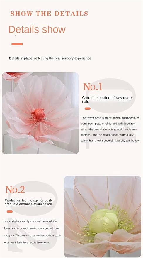 Giant Flower Decoration for Wedding Background, Party Decoration, Birthday Party, Photography Props, Shop Window Props, Banquet, Stage, Mall Display (Purple)