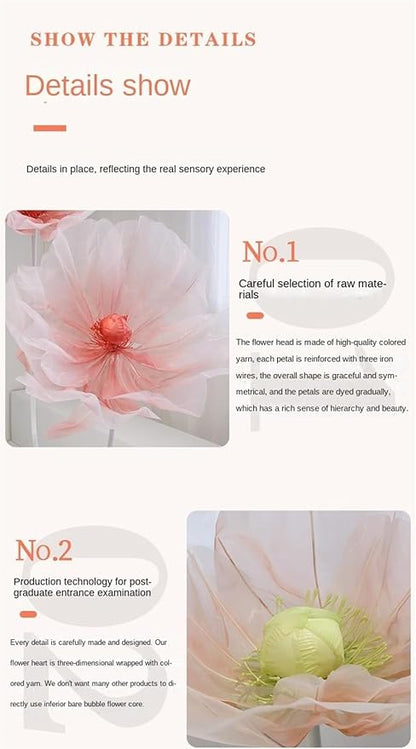 Giant Flower Decoration for Wedding Background, Party Decoration, Birthday Party, Photography Props, Shop Window Props, Banquet, Stage, Mall Display (Pink B)