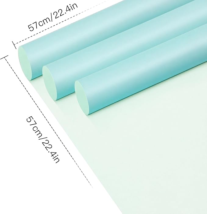 WRAPAHOLIC 20 Sheets Flower Wrapping Paper - 22.4 x 22.4 inch Blue Color Water-Resistant Floral Bouquet Wrapping Paper, Florist Supplies Packaging for Wedding Birthday Gift DIY