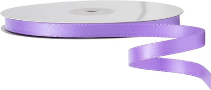 LIUYAXI Light Purple Double Faced Satin Ribbon, 3/8" X Continuous 100 Yards, Ribbons Perfect for Gift Wrapping Bows Bouquet Wedding Decor DIY Craft and More