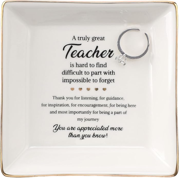 HOME SMILE Ceramic Ring Dish Jewelry Tray for Mom Sister Friends