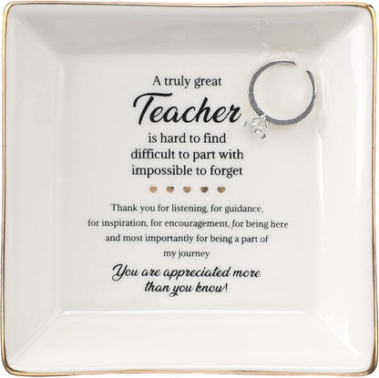 HOME SMILE Ceramic Ring Dish Jewelry Tray for Mom Sister Friends