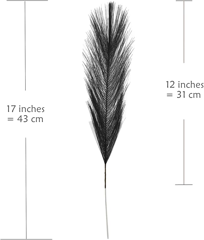 Artificial Pampas Grass Plants Fake Reeds Decoration Set of 28 Stems 17” Faux Florals Bulrush Fluffy Beige Branches for Boho Home Wedding Party Vase Fillers Christmas DIY Feathers Décor Black 28 Pcs