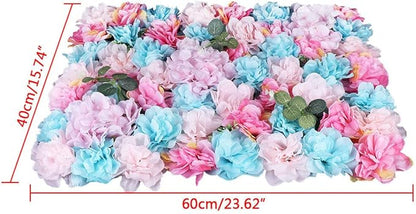 CNCEST 12Pcs Flower Panels,15.7"x 23.6" Artificial Flower Wall Panel, Flower Backdrop Wall for Home Party Wedding Christmas Festival Photo Backgdrop Decor (Colorful-12pcs)
