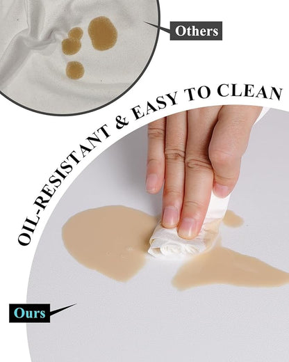 Pure White Plastic Table Cover Protector, 24" x 48" Waterproof Easy Flat PVC Desk Pad Mat, 1.5mm Thick Rectangle Vinyl Table Top Protector for Dining Room Table, Office, Dresser