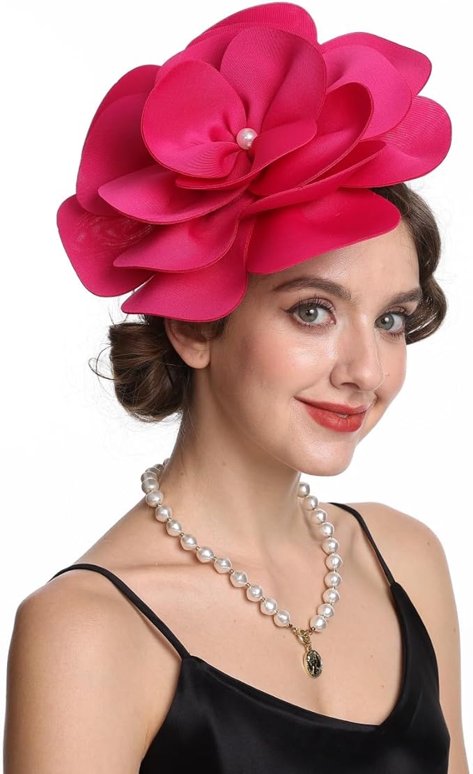 Feather Fascinator for Women - Vintage with Headband and Clip Tea Party Headwear