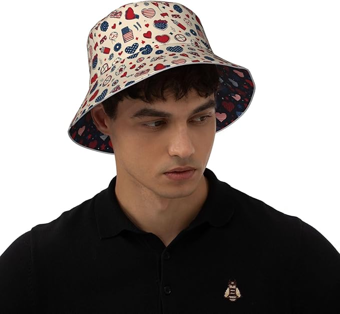 Bucket Hat Double-Side-Wear Reversible Sun Hat Beach Travel Hiking for Women Men