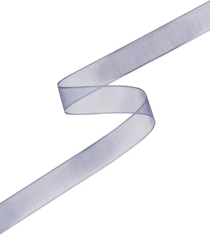 3/8 Inch Navy Shimmer Sheer Organza Ribbon Sheer Chiffon Ribbon 50 Yards-Roll Multiple Colors Available for Gift Wrapping Wedding Events Christmas Décor