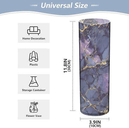 ALAZA Purple and Black Gilded Marble Flower Vases for Home Decor Kitchen Bedroom Living Room Bathroom Office Table Decorations