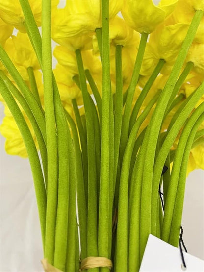 10 PCS High Quaulity Fresh Artificial Mini Real Touch PU/Latex Corn Poppies Decorative Silk Fake Artificial Poppy Flowers for Wedding Holiday Bridal Bouquet Home Party Decor (Yellow)