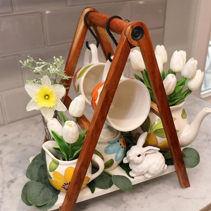 Beferr White Tulips Artificial Flowers 18Pcs Faux Silk Tulip Real Touch Tulip Fake Flowers Bouquets Arrangements for Mother's Day Easter Spring Flowers Gifts Home Table Decor