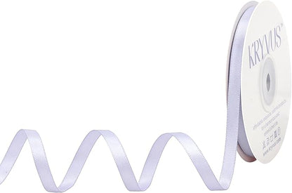 Lilac Mist Satin Ribbon, Double Faced 1/4 Inch X 25 Yards Lilac Mist Ribbon, Premium Satin Ribbon for Gift Wrapping, Crafts, Hair Bow Making, Sewing, Flower Bouquet, Wedding Party Decor