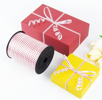 500 Yards Valentines Curling Ribbon with Spool, 1/5" Curly Ribbons - Perfect for Gift Wrapping, Florist Flowers, Birthday Party Decorations, and Balloon String Ribbon in Heart