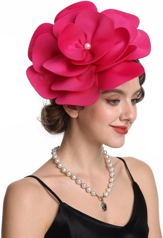 Feather Fascinator for Women - Vintage with Headband and Clip Tea Party Headwear