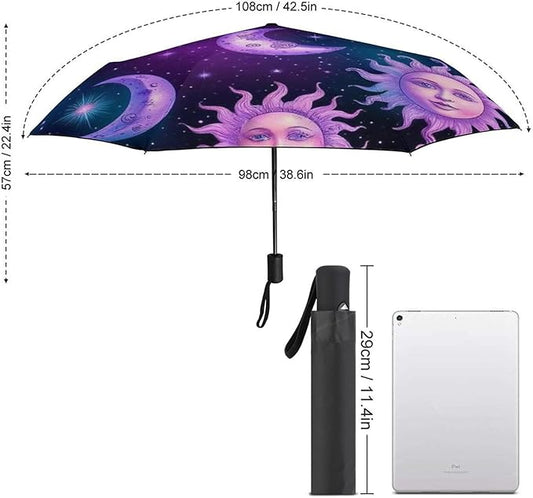 3 Fold Car Umbrella Folding Portable Automatic Umbrella Sunny Rain Sunscreen
