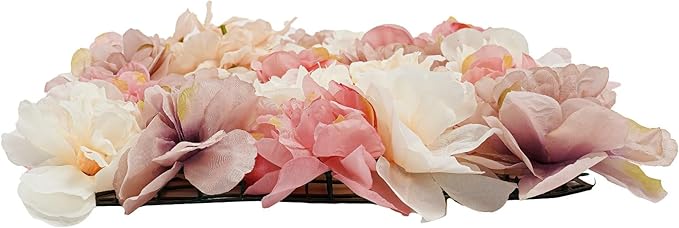 12Pcs Artificial Flower Wall Panel 3D Floral Backdrop Walls15 X 15" Flower Wall Decor Panel Flower Backdrop for Party Home Background Decor-Champagne, White, Pink