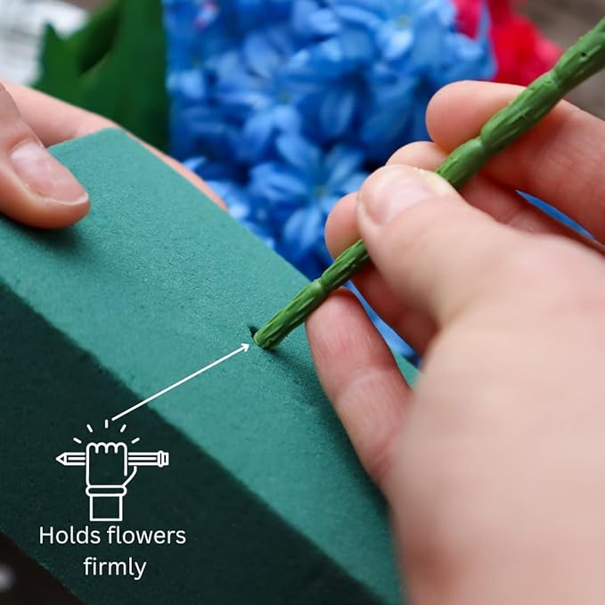 FLOFARE Pack of 6 Floral Foam Blocks Each (5.5"L x 3.1"W x 1.7"H) Green Wet & Dry Flower Foam for Fresh & Artificial Flower Arrangement, Plant Foam, Florist Supplies for DIYs, Arts, Crafts & Weddings