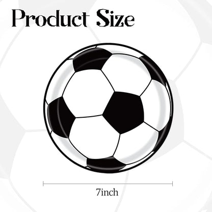 50PCS Soccer Party Paper Plates 7 Inch, Disposable Soccer Birthday Party Supplies Cake Dessert Plates for Birthday Baby Shower Sports Theme Decorations (Soccer)
