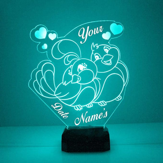 Custom Love & Heart LED Sign Night Light Lamp with Remote, Light Up Display with Personalized Name or Image, Customized and Made in The USA, Clear Acrylic Home Decor Design with 16 Colors, 4 Modes